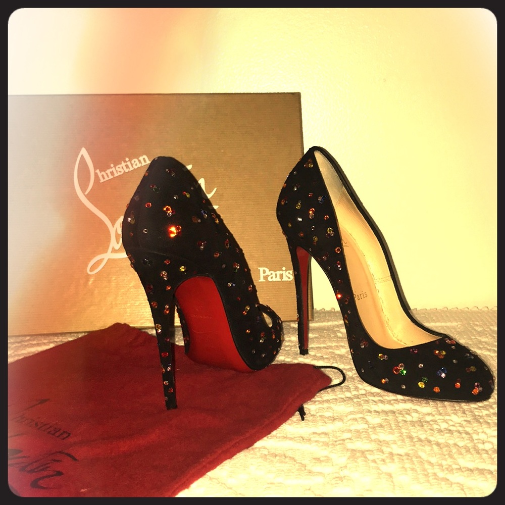 Christian Louboutin Black/Multi. ONLY WORN ONCE!!!